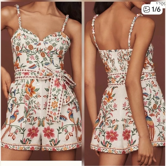 NWT Farm Rio Linen Romper - Picture 2 of 11